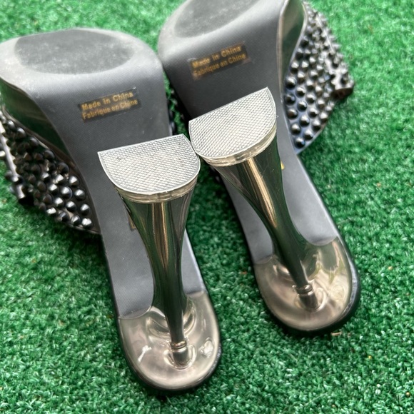 NWT Jeffrey Campbell Gemina Mule Stud Platform Slide Sandal Black 8 - Picture 10 of 16